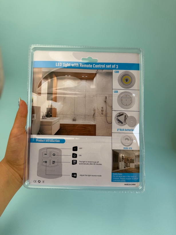 چراغ زیر کابینتی ریموت دار اورجینال 3in1 بسته 3 عددی