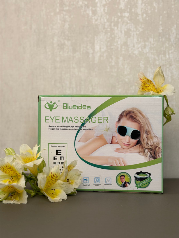 ماساژور چشم شارژی اورجینال BLUE IDEA | عینک ماساژور حرارتی و ویبرهای