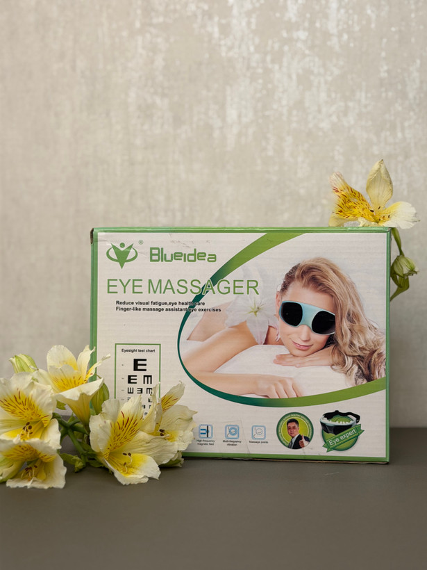 ماساژور چشم شارژی اورجینال BLUE IDEA | عینک ماساژور حرارتی و ویبرهای