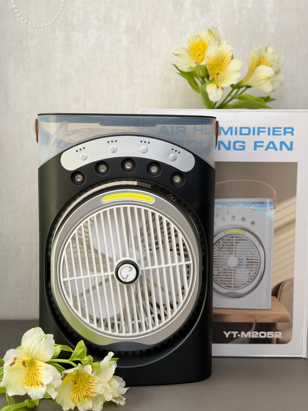 پنکه شارژی مدل مه پاش LED دار YT M 2052 ظرفیت 3600 میلی آمپر ساعت