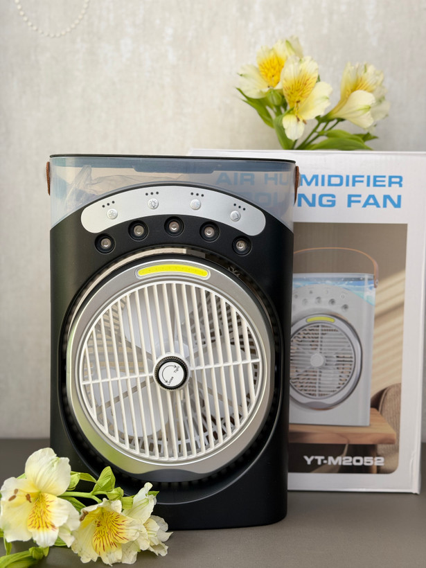 پنکه شارژی مدل مه پاش LED دار YT M 2052 ظرفیت 3600 میلی آمپر ساعت